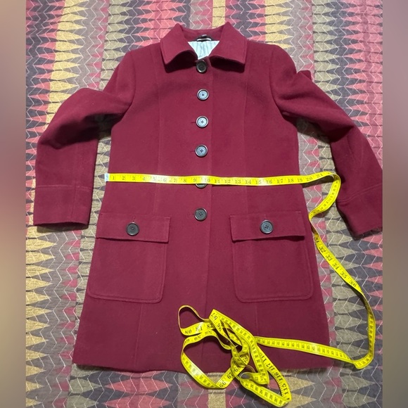 Brooks Brothers Women 4 Cranberry Wool /Cashmere Single Breasted Car Coat - Picture 4 of 14
